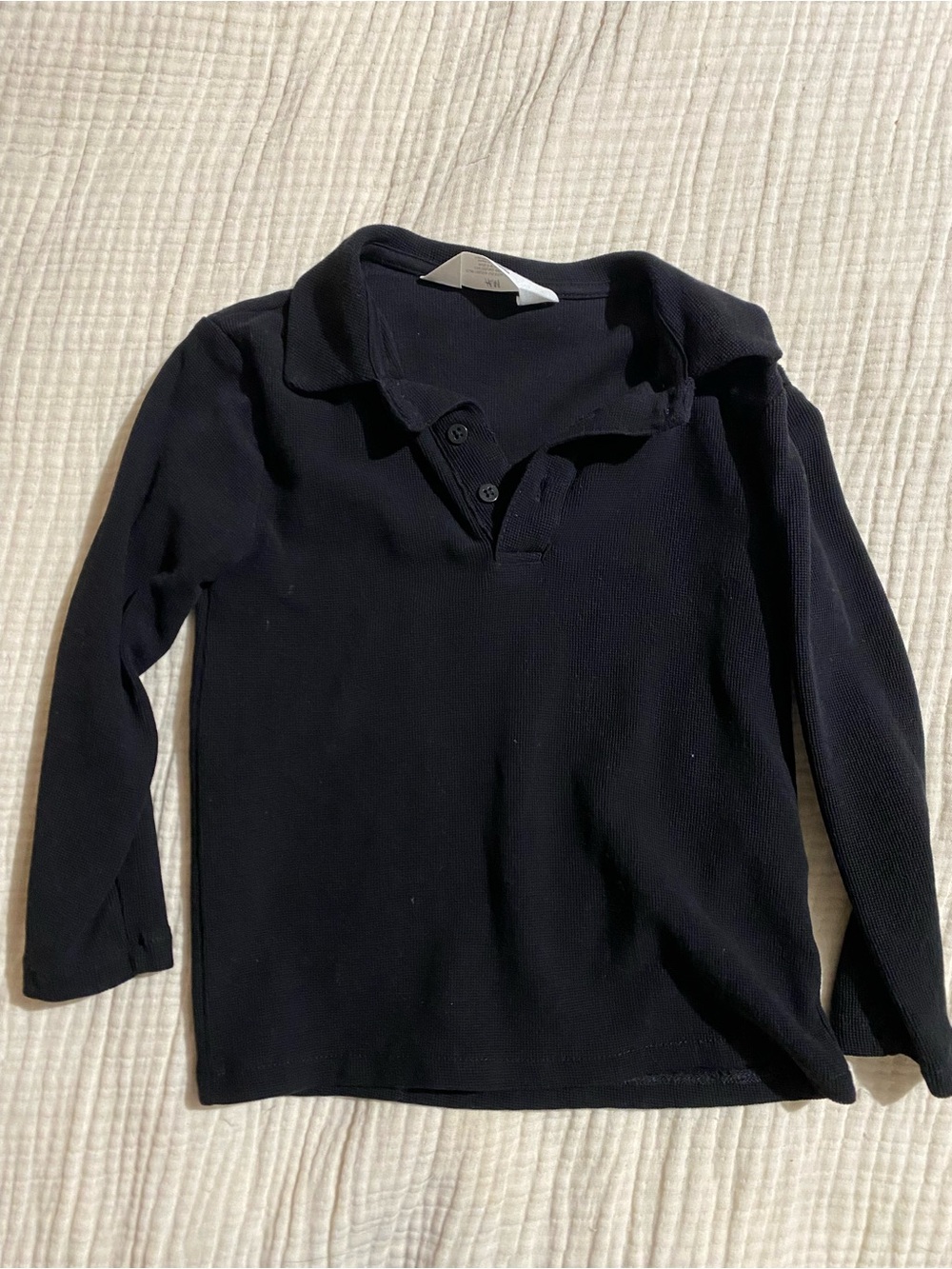 H&M Black Long-Sleeve Polo Shirt for Kids
